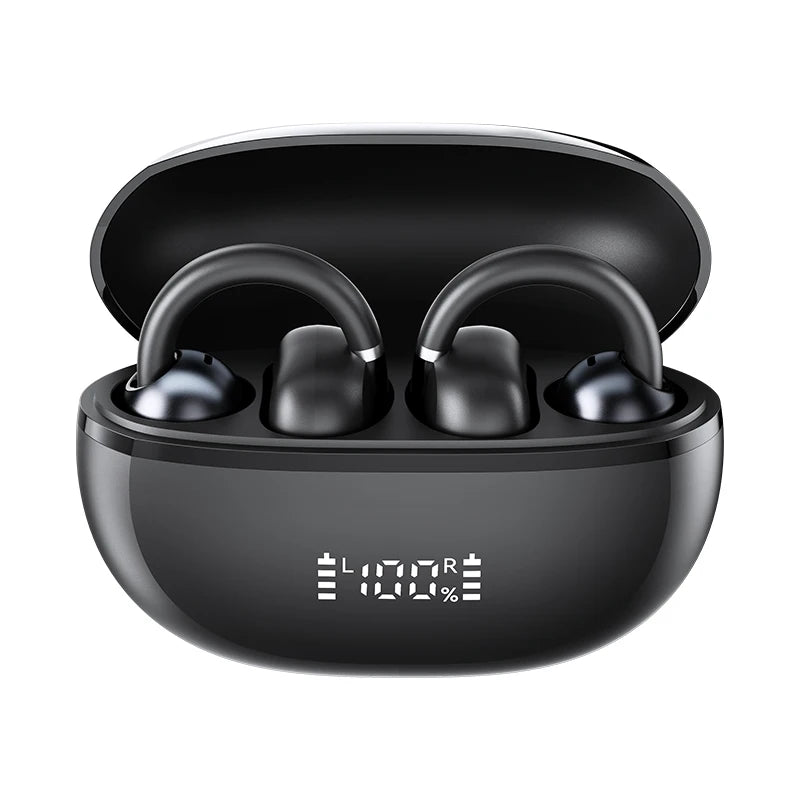 Haylou airfree ear clip fones de ouvido bluetooth 5.4 sem fio redução ruído tws esportes com display led inteligente