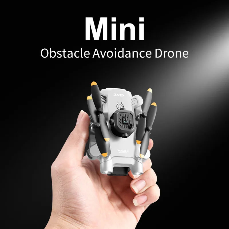 Mini Dobrável RC Quadcopter Drone para Adultos e Crianças, Drones Evitar Obstáculos, WiFi FPV Drone, 4K HD Dual Camera, Presente, V30, Preto e Cinza